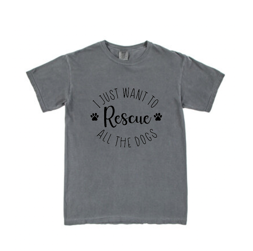 I just want to rescue all the dogs t-shirt