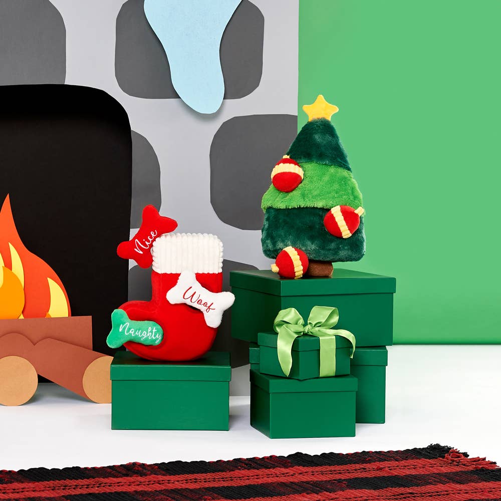 Holiday Zippy Burrow - Christmas Tree - Dog Toy
