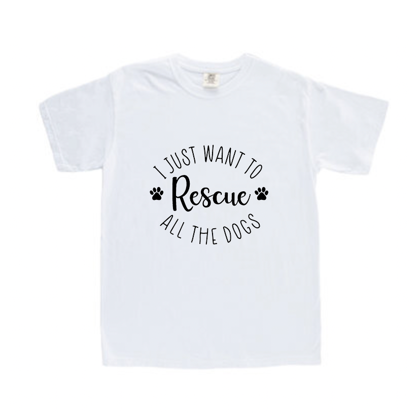 I just want to rescue all the dogs t-shirt